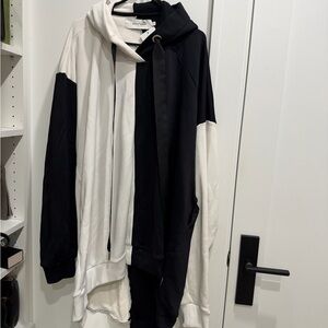 Black and White Colorblock Hoodie  MARQUES ALMEIDA